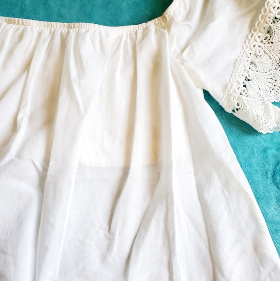 White Ruffled Cotton Shirt/ Blouse - Picture 3 of 4